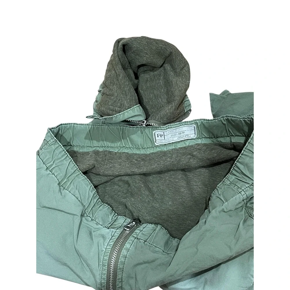 Free‎ People Pants Womens XS Green Utility Cargo Zipper Jogger Pockets Casual